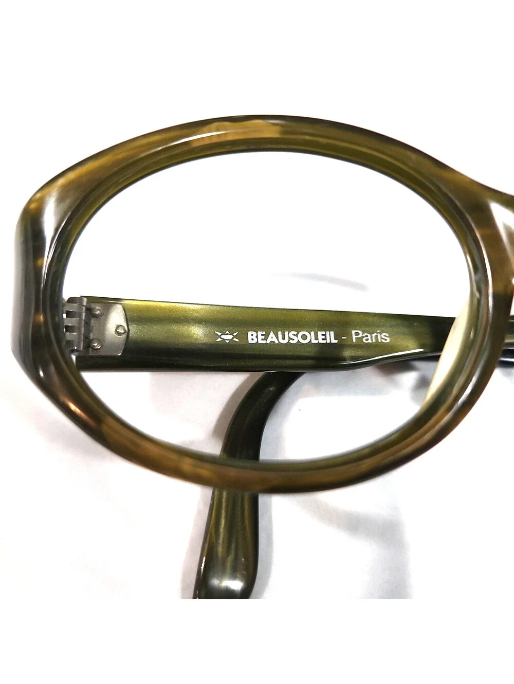 Beausoleil Paris 407 Vintage Small Brown Olive Oval Sunglasses Frame France